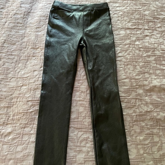 Black faux leather pants
